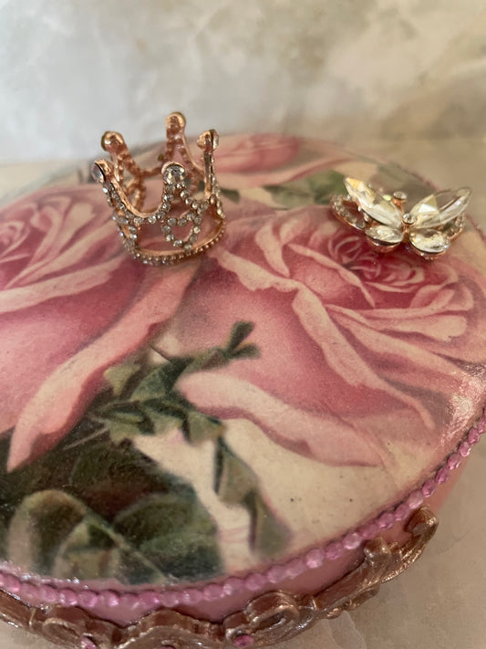 Rose & Butterfly Trinket Box