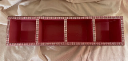 Floral Wood Organizer with Pink Accents