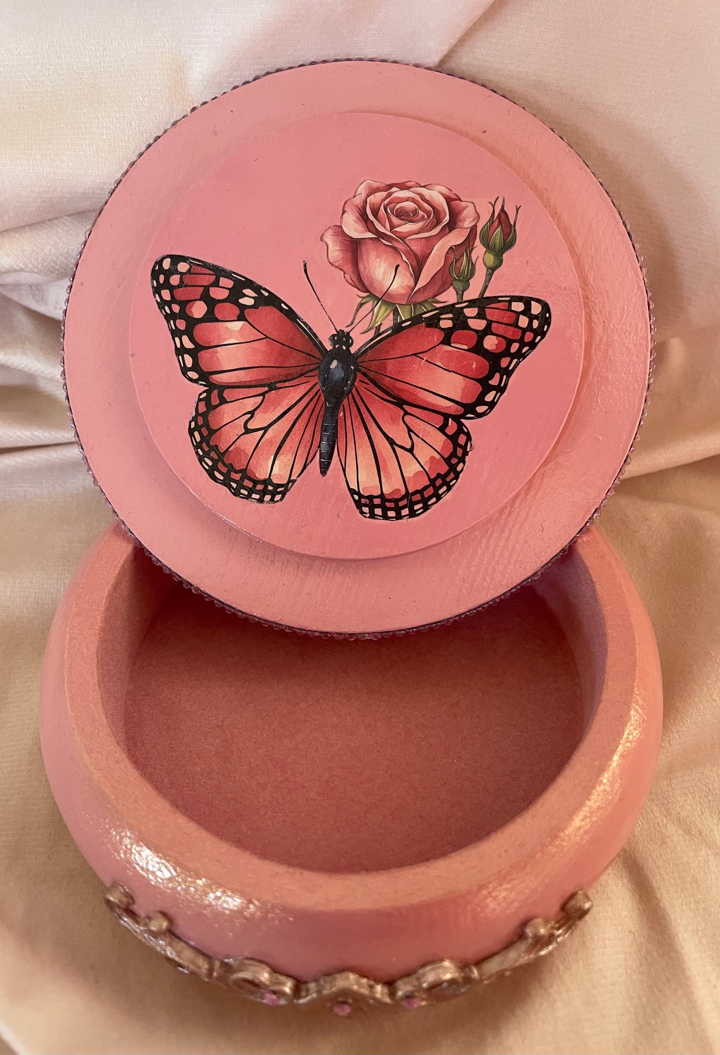Rose & Butterfly Trinket Box