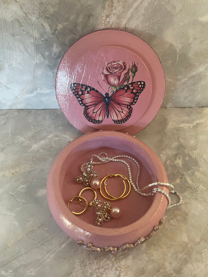 Rose & Butterfly Trinket Box
