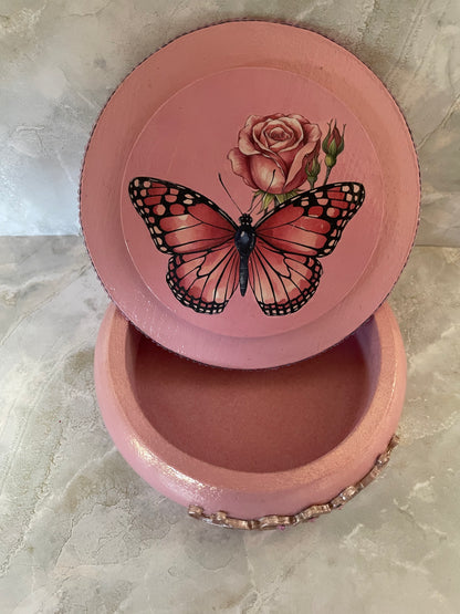 Rose & Butterfly Trinket Box