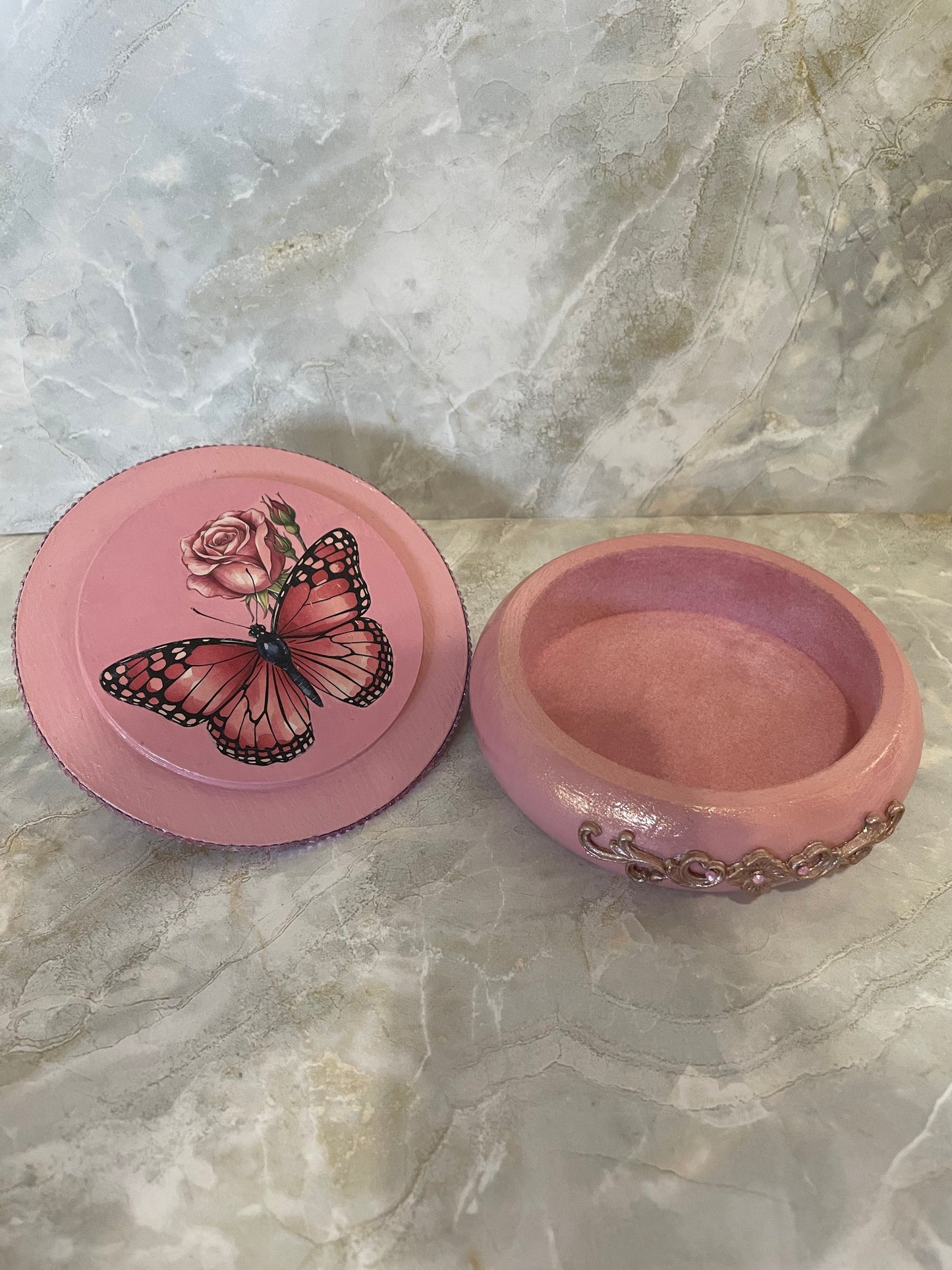 Rose & Butterfly Trinket Box