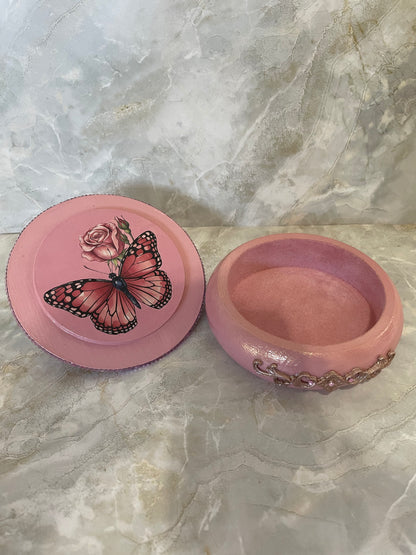 Rose & Butterfly Trinket Box