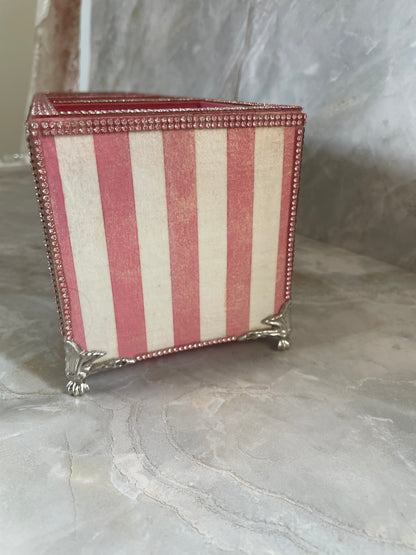 Floral Wood Organizer with Pink Accents